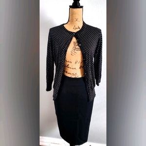 Black midi pencil skirt